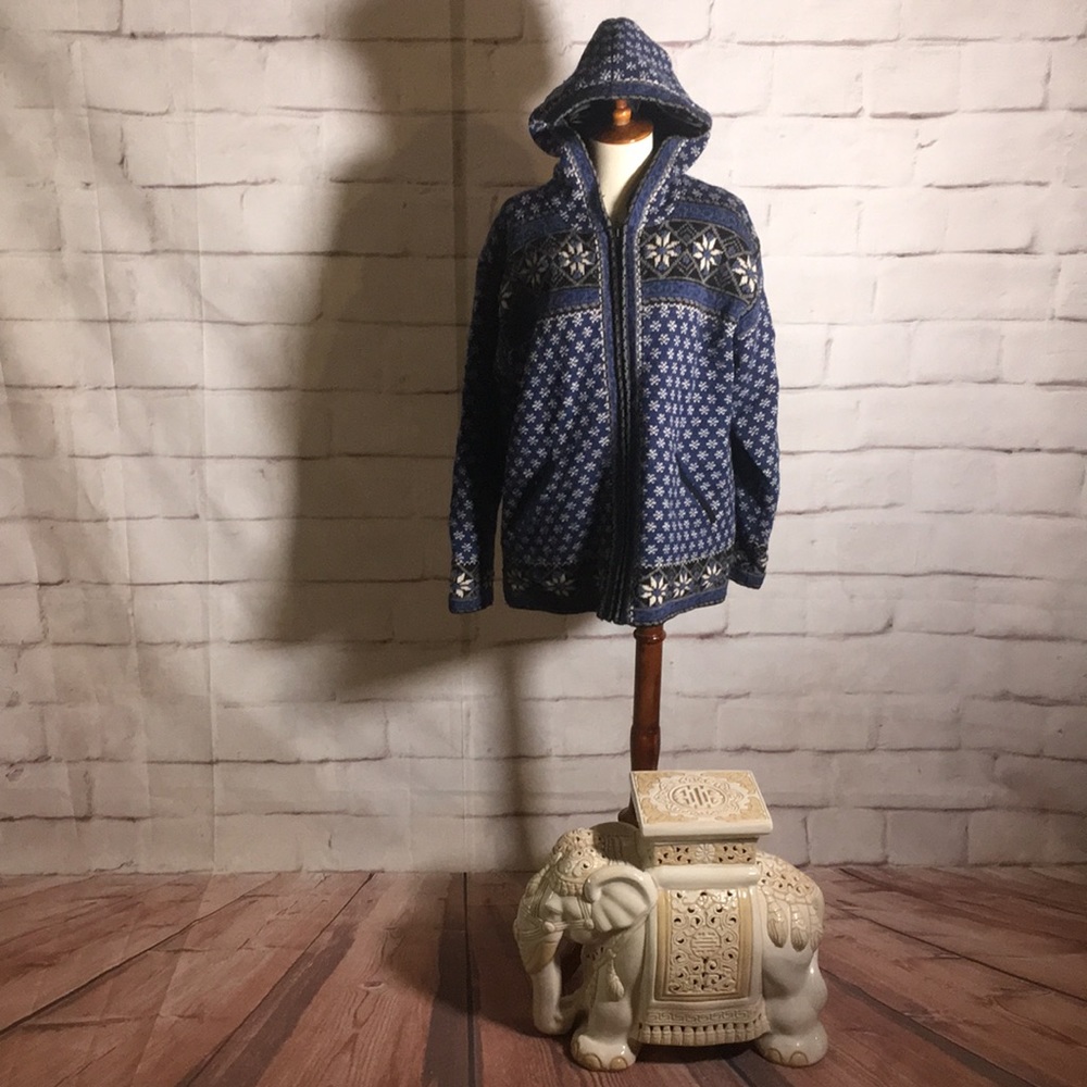 Icelandic Design Fair Isle Full Zip Wool Jacket